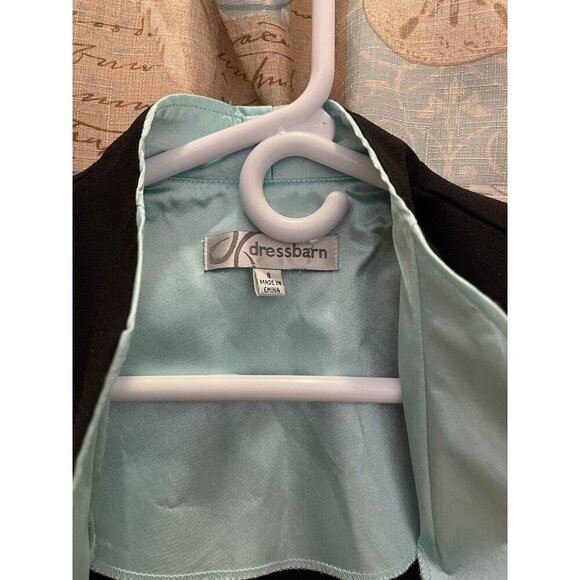 Dressbarn Black Pastel Green Open Front Women’s Suit Jacket, 3/4 Sleeves, Size 8 - Picture 3 of 9